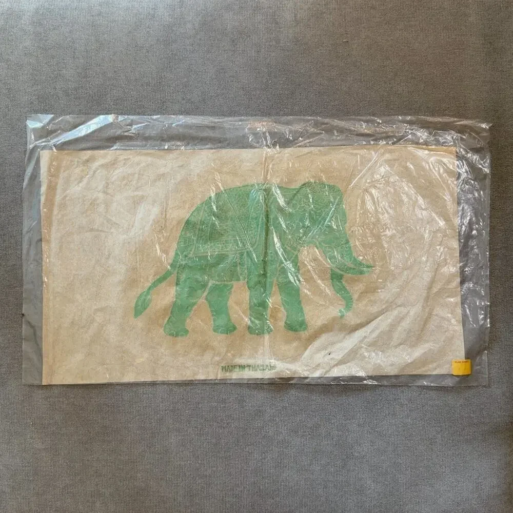 Island Imports Vintage Thai Elephant Temple Rubbing Art Print Sealed 21x12